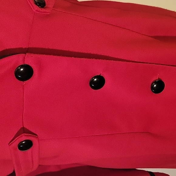 Julian Taylor Women's Button Down Red With Black Trim Dress, Size 8 - Picture 3 of 8